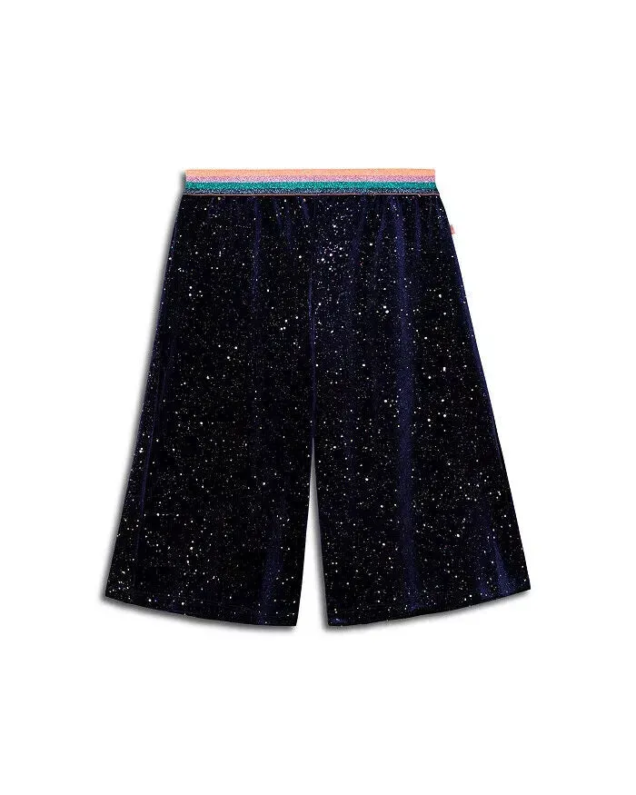 BILLIEBLUSH Girls' Glitter Velvet Culottes Navy Blue Pants Size 2Y MSRP $64