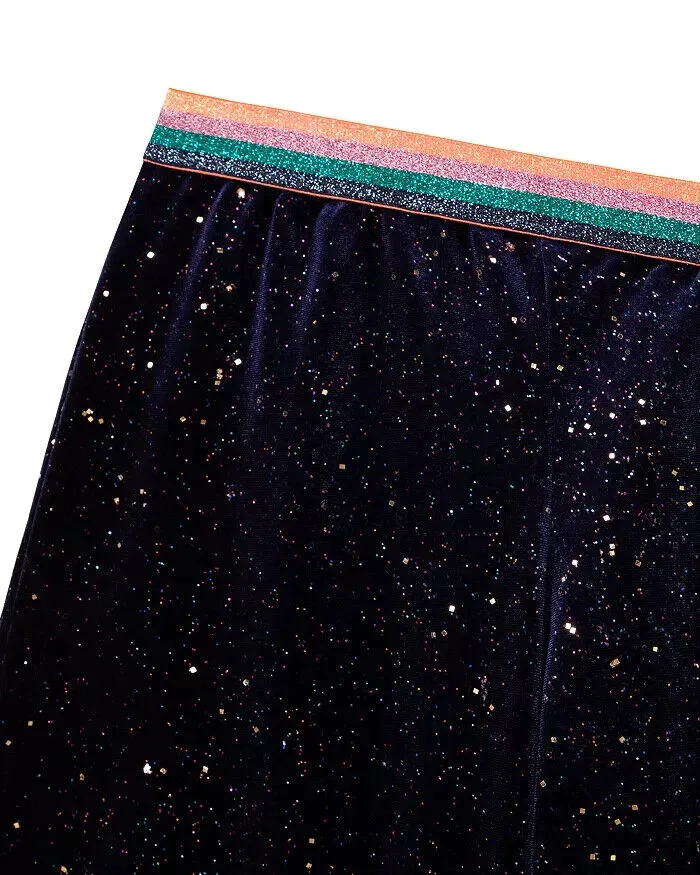 BILLIEBLUSH Girls' Glitter Velvet Culottes Navy Blue Pants Size 2Y MSRP $64