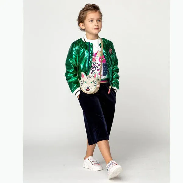 BILLIEBLUSH Girls' Glitter Velvet Culottes Navy Blue Pants Size 6Y MSRP $64