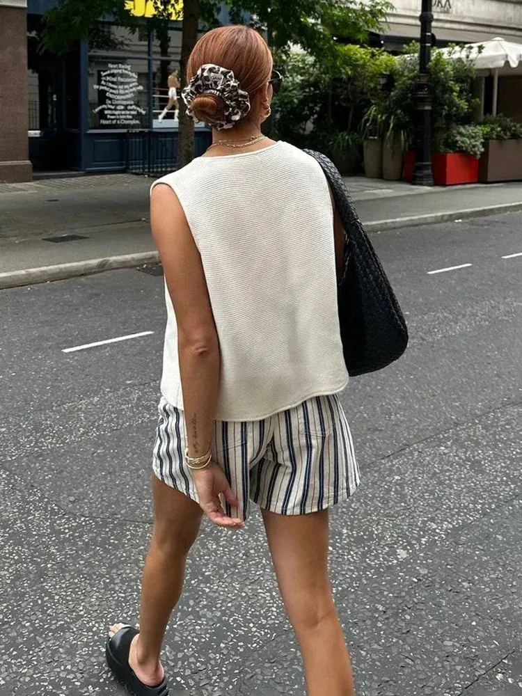 Black Friday Sonicelife Casual Lace Up Vest Top For Women V Neck Sleeveless Knitted Top Slim Fit Cut Out Autumn New Fashion Female Cardigan Vest