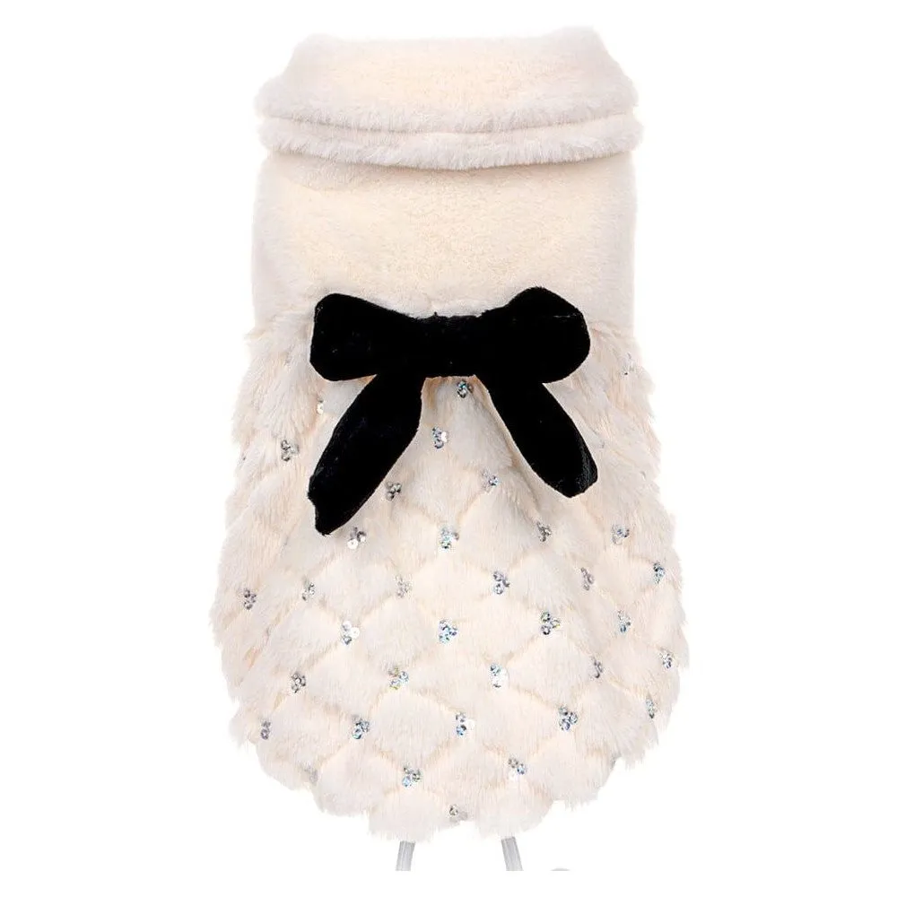 Elegant Bow Plush Coat
