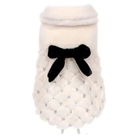 Elegant Bow Plush Coat