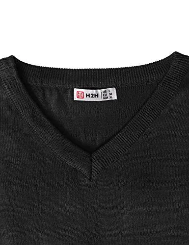 H2H Mens Candy Color Sweater Vest Pullover BLACK US M/Asia L (KMOV050)