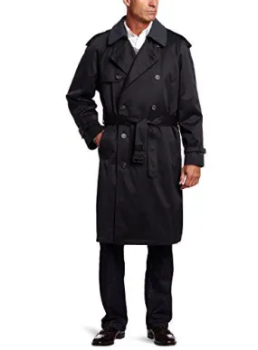 Hart Schaffner Marx Men's Burnett Trench Coat, Black, 54 Regular