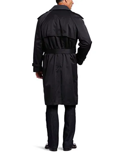 Hart Schaffner Marx Men's Burnett Trench Coat, Black, 54 Regular