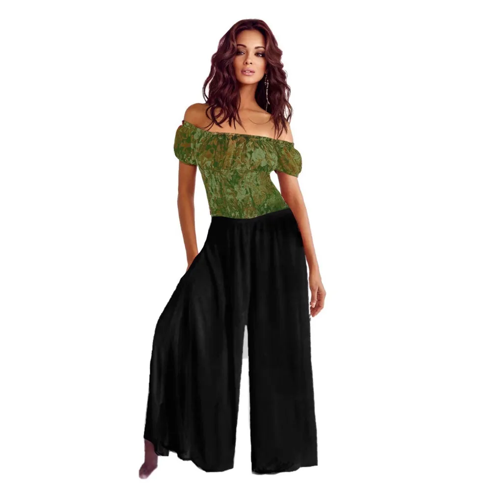 Maggie Gauchos Elastic Waist Palazzo Pants