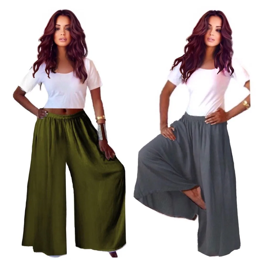 Maggie Gauchos Elastic Waist Palazzo Pants