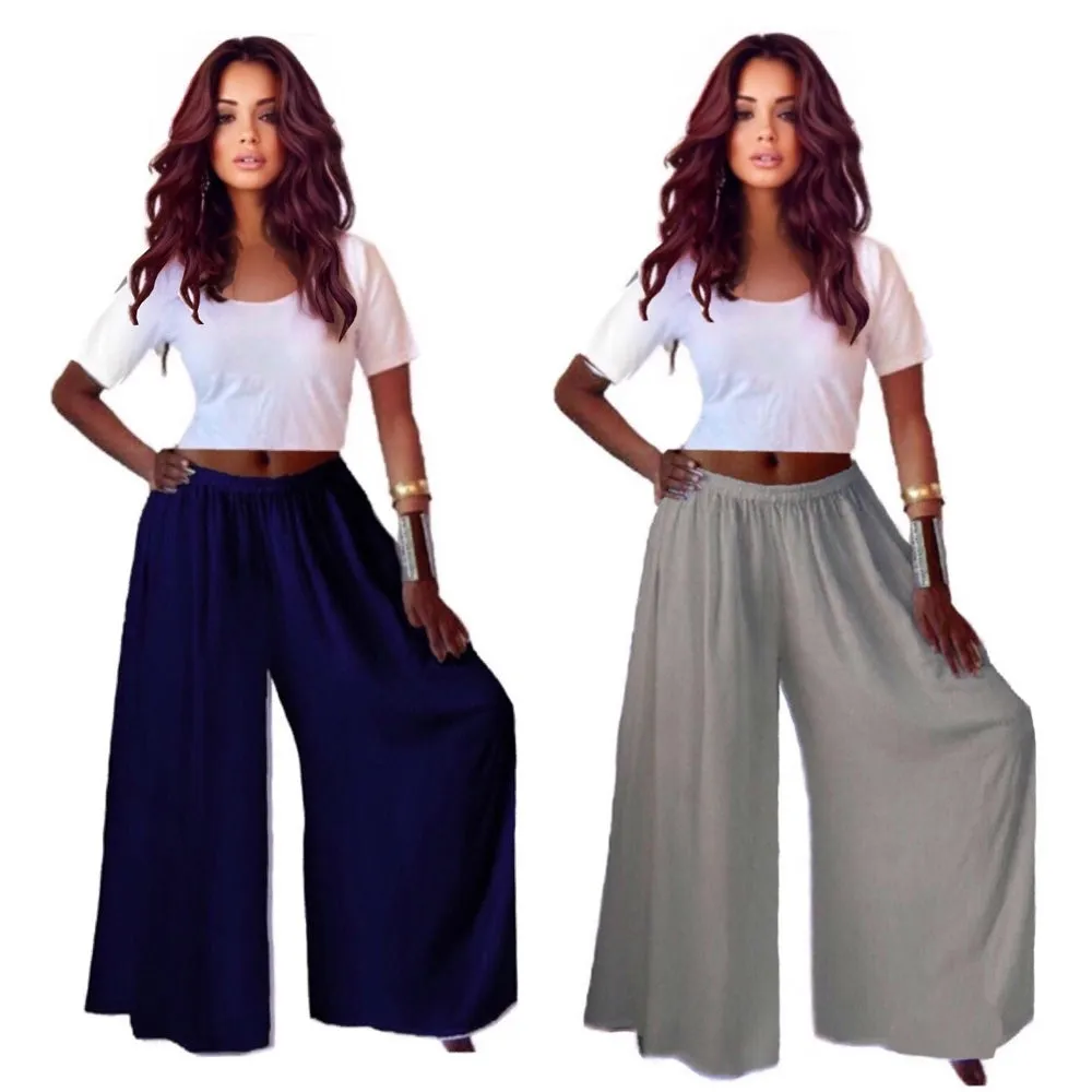 Maggie Gauchos Elastic Waist Palazzo Pants