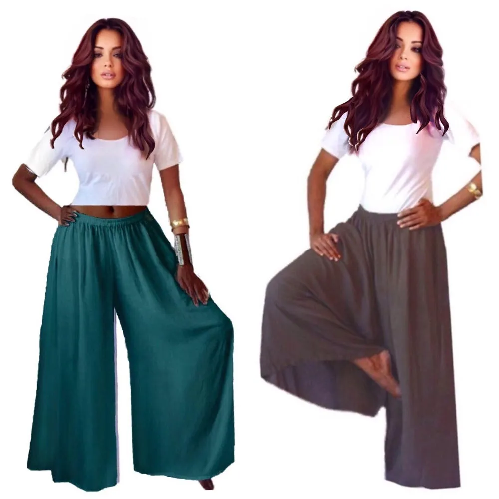 Maggie Gauchos Elastic Waist Palazzo Pants