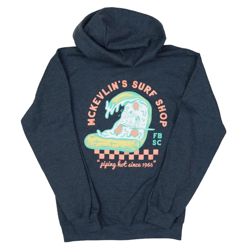 McKevlin's - Pizza Shred Men's Hood Zip Fleece - Dark Heather