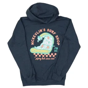 McKevlin's - Pizza Shred Men's Hood Zip Fleece - Dark Heather