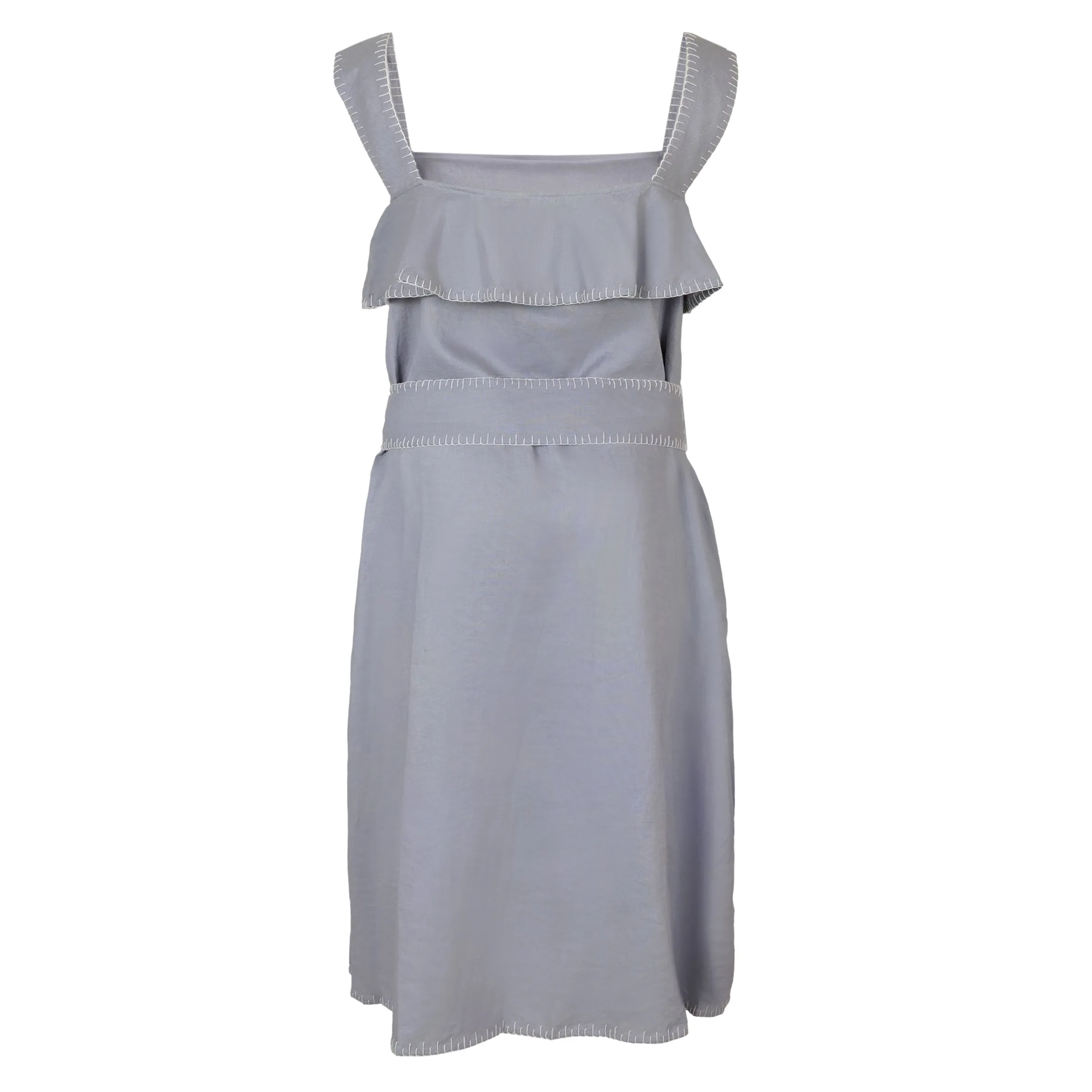 Nardo Dress Seagull/Coconut Embroidery